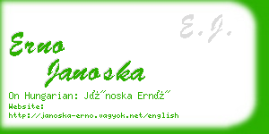 erno janoska business card